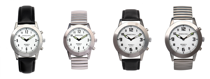 Damen-Armbanduhr Senso 2 mit Touch-Funktion und Lederband    - sprechende Armbanduhr, Blindenuhr, Sprachausgabe, sprechende  Funkarmbanduhren